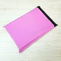 Курьерский пакет (А4) без кармана розовый-черный 240 х 320 + 40 мм (100шт)
