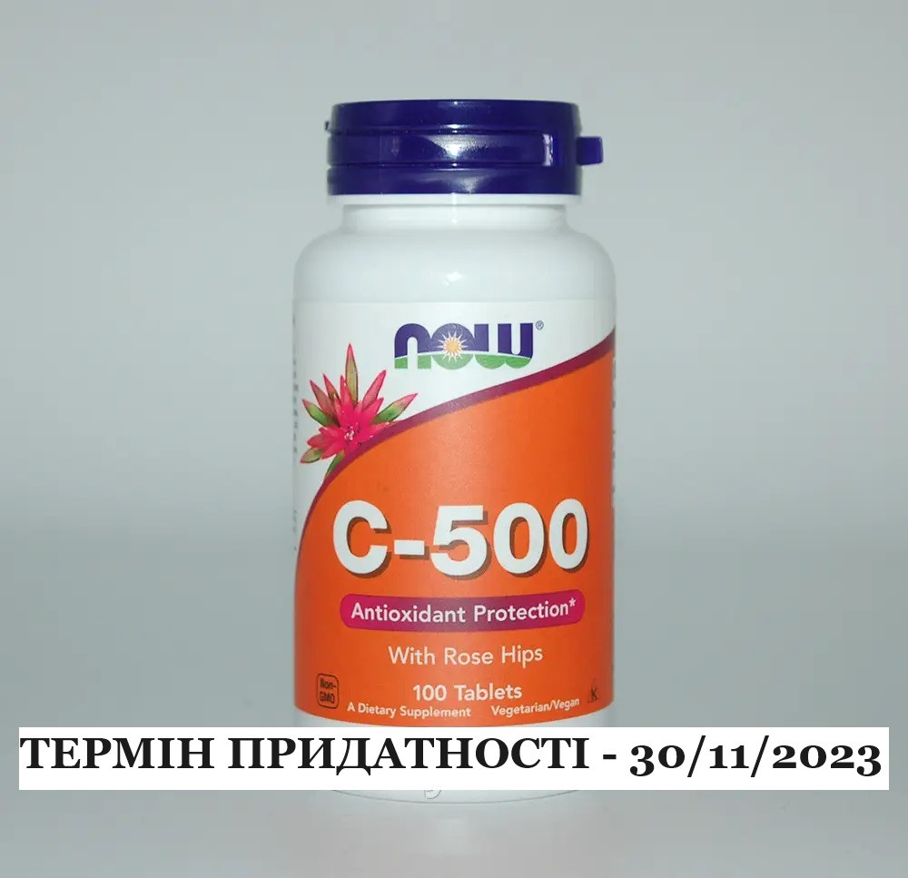 Вітамін С шипшина, C-500 RH, Now Foods, 500 мг, 100 таблеток