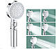 Насадка лійка для душу 5 режимів регульований душ високого тиску водяний масаж срібляста, фото 4