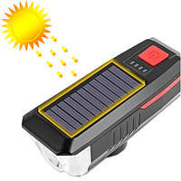 Велофара з сигналом фара велосипедна сонячна батарея, виносна кнопка.