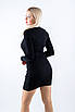 Плаття міні зі стійкою в рубчик чорне 83017 ONE SIZE (2000000117126), фото 2