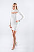 Плаття міні зі стійкою в рубчик біле 83017 ONE SIZE (2000000117119), фото 2