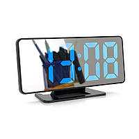 SM Электронные часы VST-888 Зеркальный дисплей, с датчиком температуры, будильник, питание от кабеля USB, Blue
