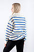 Светр зі змійкою в смужку біло-синій 66012 ONE SIZE (2000000117928), фото 2