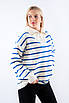Светр зі змійкою в смужку біло-синій 66012 ONE SIZE (2000000117928), фото 3