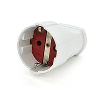 SM Штепсельное гнездо Евро с заземлением, разборное, 16А 220V, цвет белый/красный, Q20