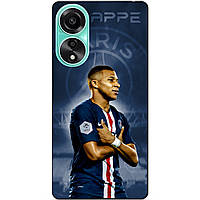 Силиконовый бампер чехол для Oppo A78 с рисунком Мбаппе ПСЖ Mbappe