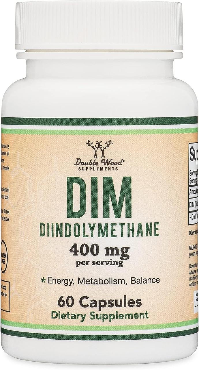 Double Wood DIM (Diindolylmethane) / ДІМ Здоровий метаболізм естрогену 400 мг 60 капсул