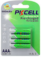 SM Аккумулятор PKCELL 1.2V AAA 600mAh NiMH Already Charged, 4 штуки в блистере цена за блистер, Q12