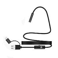 2 in 1 MicroUSB/PC HD эндоскоп, мягкий провод, 2м