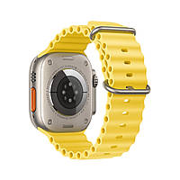 SM Ремешок силиконовый Hoco iWatch WA12 marine double buckle 38/ 40/ 41mm yellow