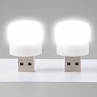 SM USB LED лампочка цилиндрическая, холодный свет белая