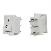 SM Переключатель ON-ON KCD1-102, 250VAC / 6A, 3 контакта, White, Q100