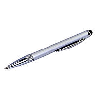 SM Стилус ёмкостный , с выдвижной шариковой ручкой, металлический, серебристый