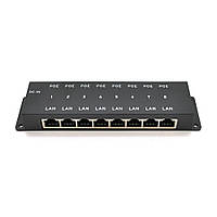 SM 8-портовый POE-инжектор питания, с 8xRJ45 портами Ethernet 10/100Мбит/с, IEEE802.3af/at, 12-57V,