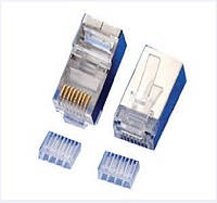 SM Коннектор Merlion RJ-45 8P8C FTP Cat-6 (50 шт/уп.) экранированный , двойной (позолоченые)