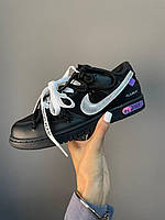 Nike SB Dunk x Off White Black Silver кроссовки и кеды высокое качество Размер 36