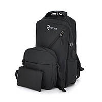 SM  SM Набор из Рюкзака для ноутбука, сумки и кошелька 15.6", материал нейлон, выход под USB-кабель, черный, Q80