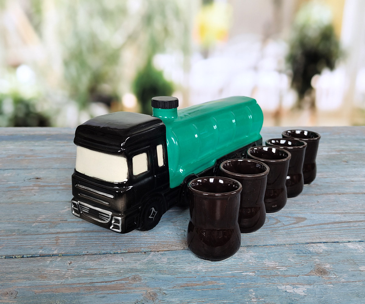 Фура бензовоз - подарункова пляшка з чарками, фото 1