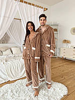 Парная пижама мужская и женская для него и для нее, двухсторонняя махра