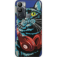 Силіконовий чохол Epik для Infinix Hot 12i з картинкою Кіт із навушниками