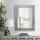 Дзеркало настінне Sahara в сріблястий пластиковій рамі. Прямокутне в рамці для дому, офісу та салонів.