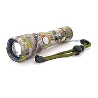 SM  SM Фонарь ручной Bailong BL-P512M-P50, 1LED Cree XHP50.2, 19W, 5 режима, ZOOM,18650/ААА /8800mah, Multicam, IP40, кабель