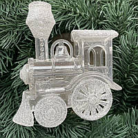 Новогодний декор Игрушка на елку поезд ледяной 10 см