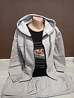 Утепленный спортивный костюм "Париж" для девочки Turkey Турция 10-14 лет тройка кофта с футболкой и штанами
