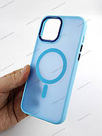 Чехол для iPhone 13 Pro Max \ Чехол на Айфон 13 про макс (Space Color TPU+PC, MagSafe) голубой