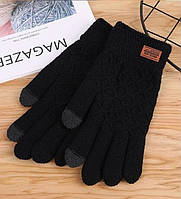 Перчатки мужские зимние сенсорные утепленные трикотаж. Перчатки теплые