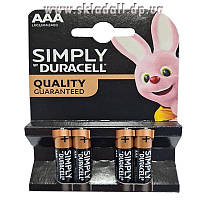 Батарейка LR03 Duracell,1шт (блистер по 4шт) AAA