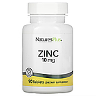 NaturesPlus, цинк, 10 мг, 90 таблеток