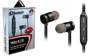 Бездротові портативні навушники WALKER WBT-11, Bluetooth гарнітура, чорні