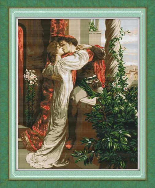Набір для вишивання за нанесеною на канву схемою "Romeo and Juliet". AIDA 14CT printed 59*71 см