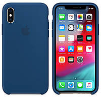 Чехол на iPhone X/XS,SILICONE CASE,Синий,Blue Horizon