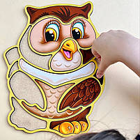Рамка-вкладка дерев'яний Сова Розвиваюча гра для малят Ubee ПСД087, фото 3