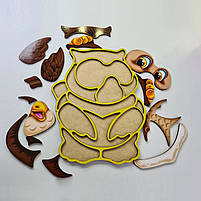 Рамка-вкладка дерев'яний Сова Розвиваюча гра для малят Ubee ПСД087, фото 5