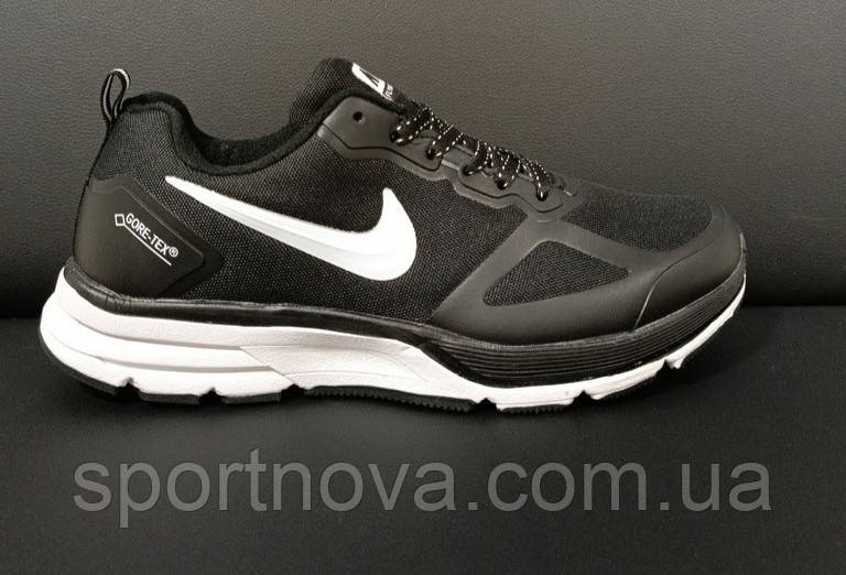 Чоловічі кросівки Nike Gore-tex ТЕРМО водовідштовхувальна тканина чорні з білим р 41-46, фото 1