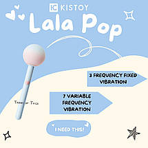 Вібратор-цукерка на паличці KISTOY Lala Pop, 2 мотори, маска на очі в комплекті, фото 4