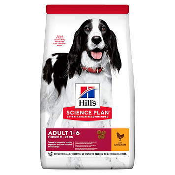 Hill’s Science Plan Adult Medium Breed Сухий корм для дорослих собак середніх порід, з куркою, 2,5 кг
