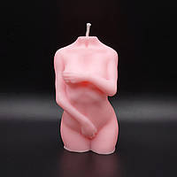 Свічка у формі жіночого торсу "Скромняжка" ніжно-рожевого кольору