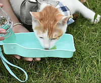 Портативная складная пластиковая бутылка поилка для воды для домашних животных (собак и кошек) EBES