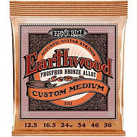 Струны Ernie Ball 2143 Earthwood Phosphor Bronze 12.5-56 Custom Medium