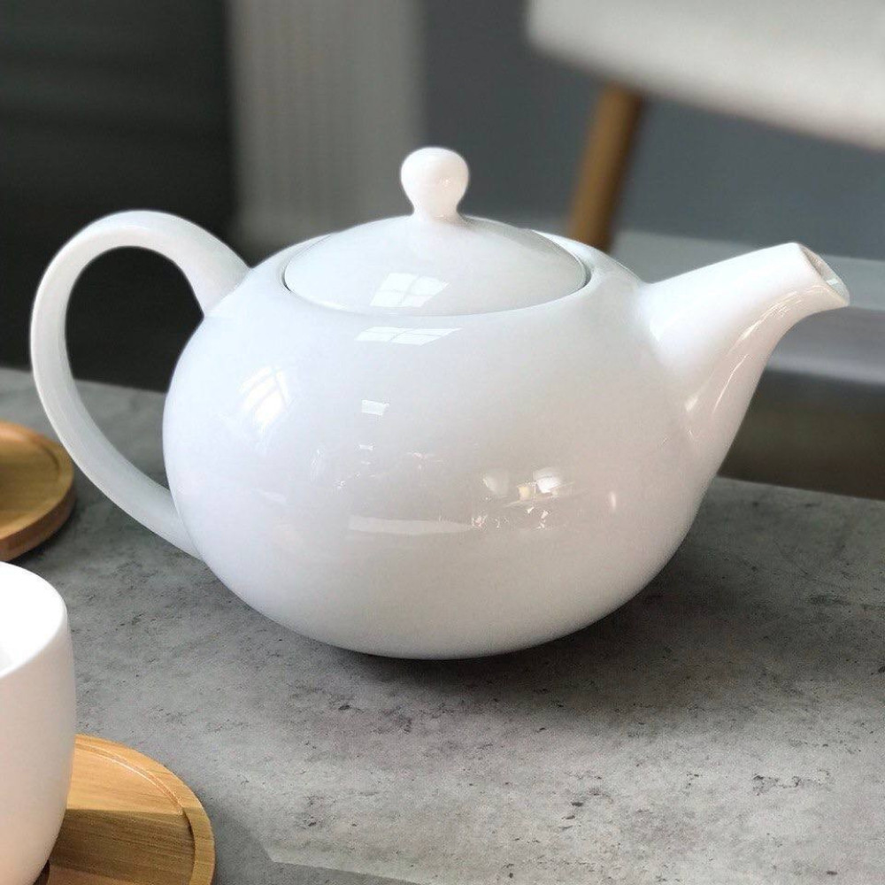 Керамічний чайник для заварювання чаю "Уайт", 1200мл, фото 1