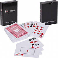 Карты игральные покерные пластиковые Duke Poker Club 54 листа 87x62 мм Красные «T-s»