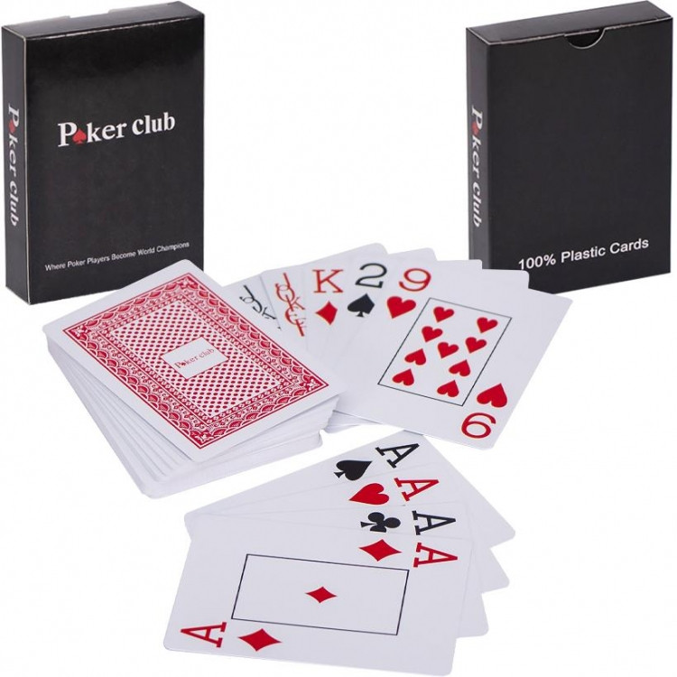 Карти гральні пластикові покерні Duke Poker Club 54 листа 87x62 мм Червоні