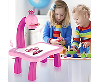 Детский стол проектор для рисования со светодиодной подсветкой Projector painting 24 детали розовый