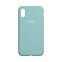 Чехол для iPhone X для iPhone Xs Silicone Case Full Size AA Цвет 21 Sea blue