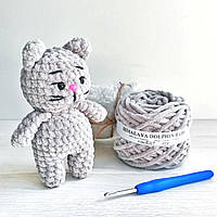 Набор для вязания котика (светло серый)